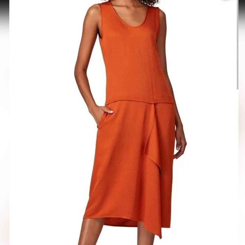 Zero + Mario Cornejo Womens Iro Drop Waist Burnt Orange Rust Dress Size 6 Small